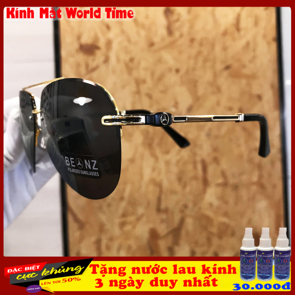 Giá bán Kính mát Nam Benz 10 Full hộp, khăn lau, thẻ bảo hành 12 tháng- mắt polarized chống chói, chống lóa