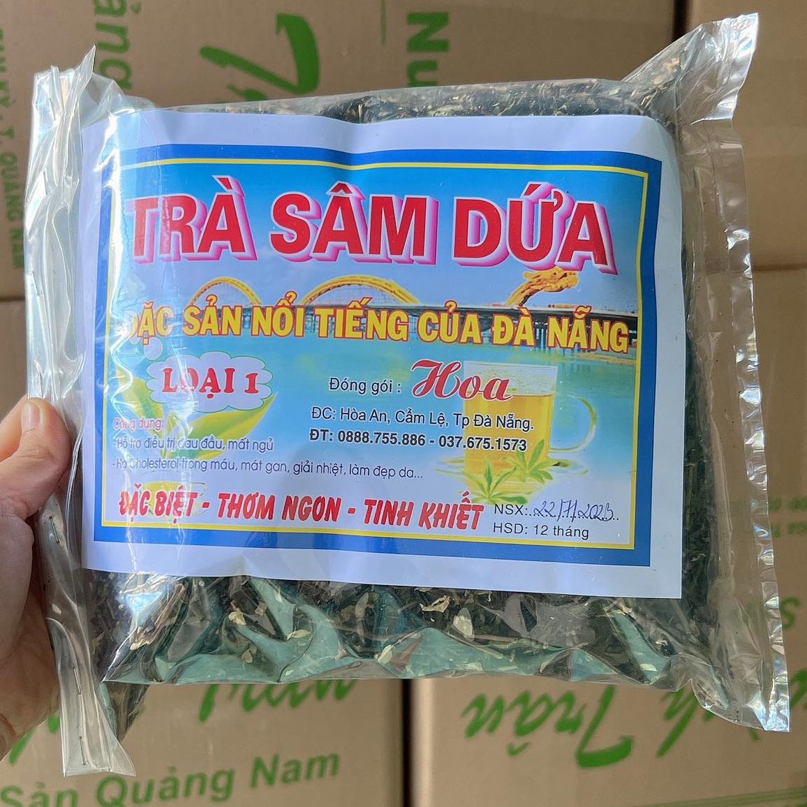 COMBO 3 GÓI TRÀ SÂM DỨA ĐÀ NẴNG LOẠI 500G - date mới