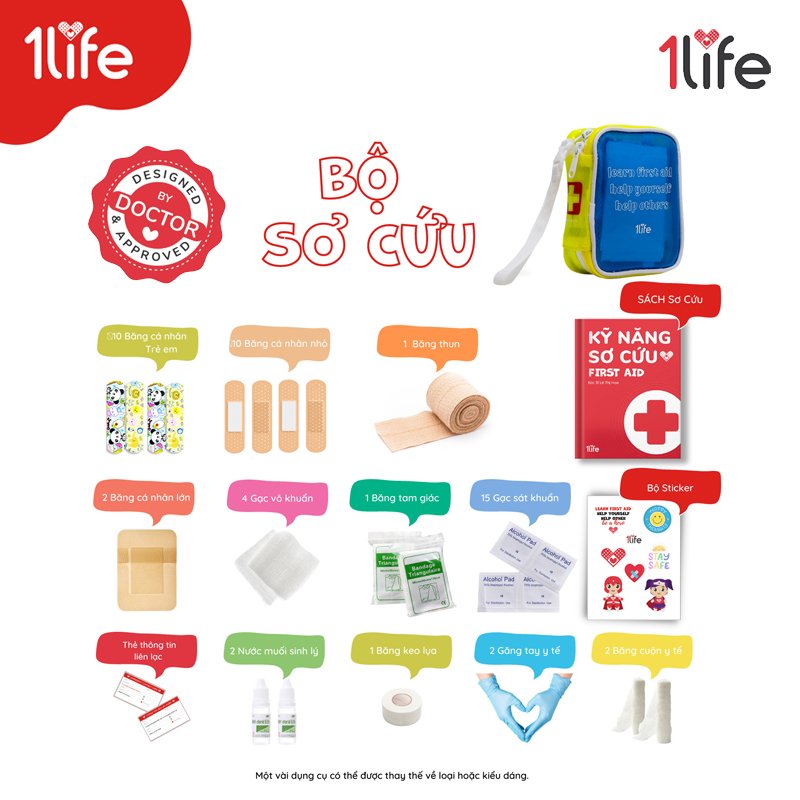 [FOLLOW1LIFE] TÚI SƠ CỨU HERO FRIST AID KID 1LIFE ( Đen Cam )