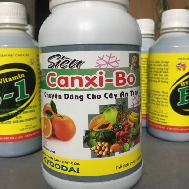 Phân bón lá siêu Canxi- Bo chai 500ml chống rụng hoa, trái non, nứt trái, thới trái