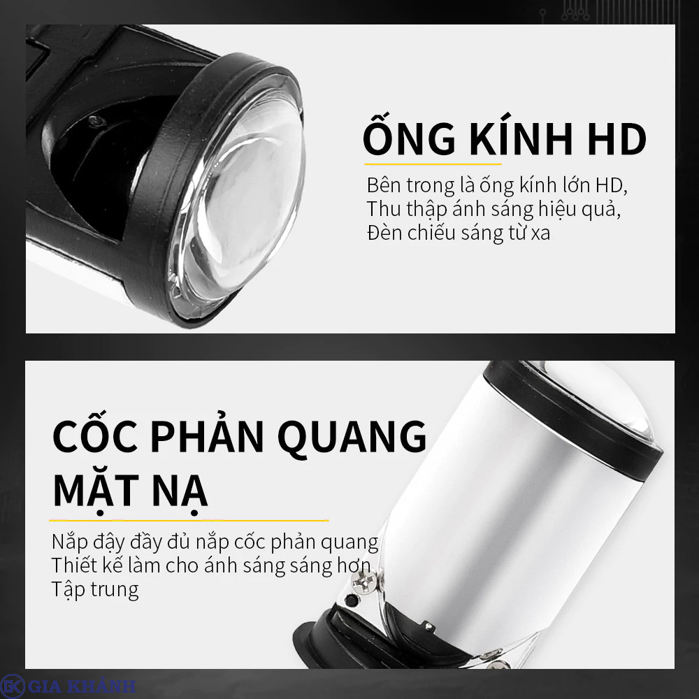 Bóng Đèn Pha Led Bi Cầu Mini T9 Siêu Sáng 12V - 24V 36W ( Chân H4 ) Chính Hãng