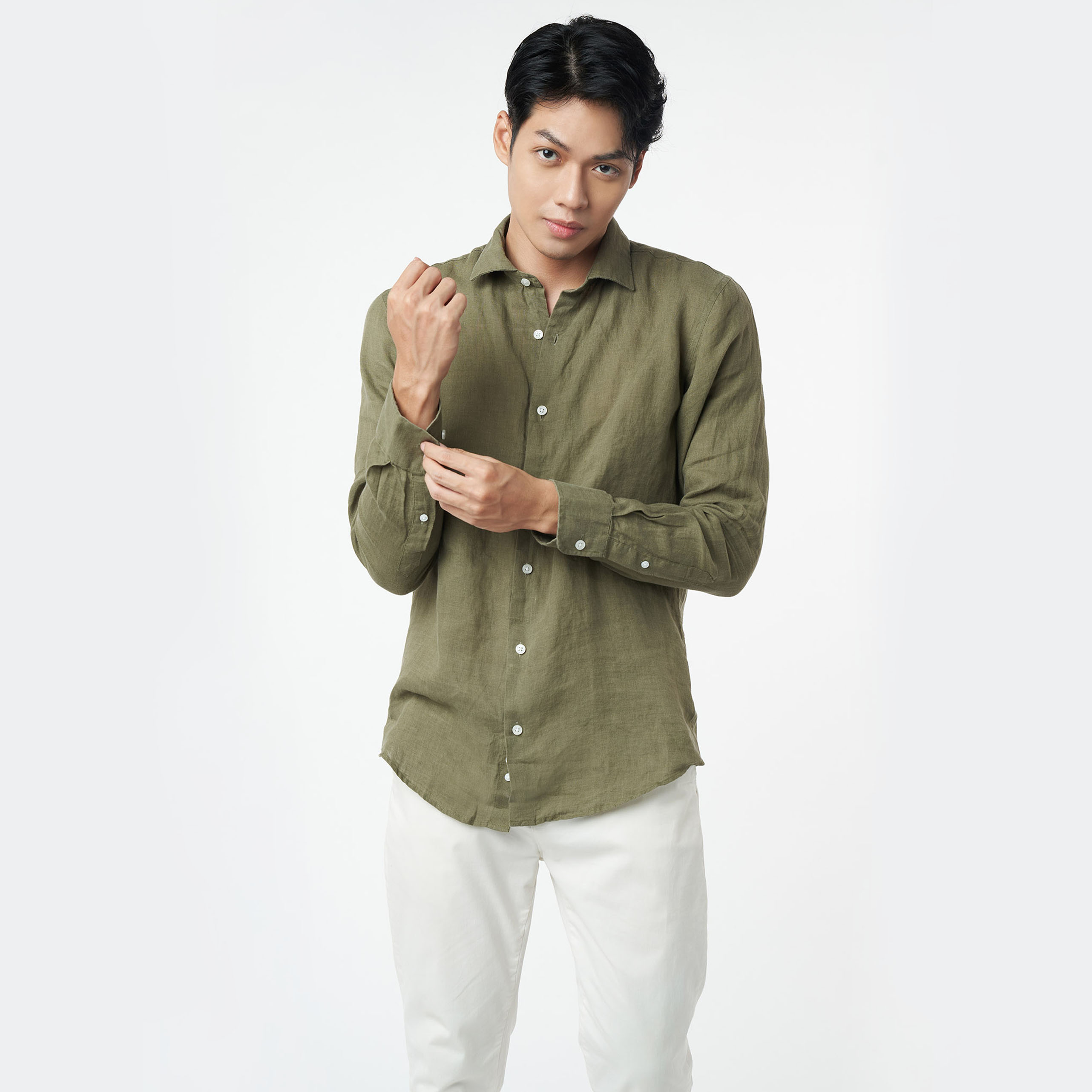 [CÒN SIZE XL] Áo Sơ Mi Linen Basic Nam Tay Dài NINOMAXX 2203042