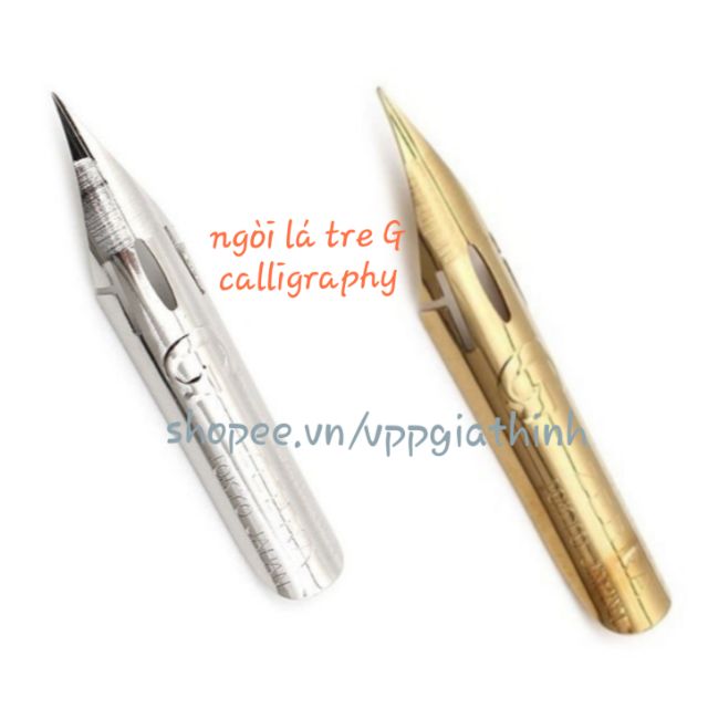 Ngòi lá tre Caligraphy G trắng