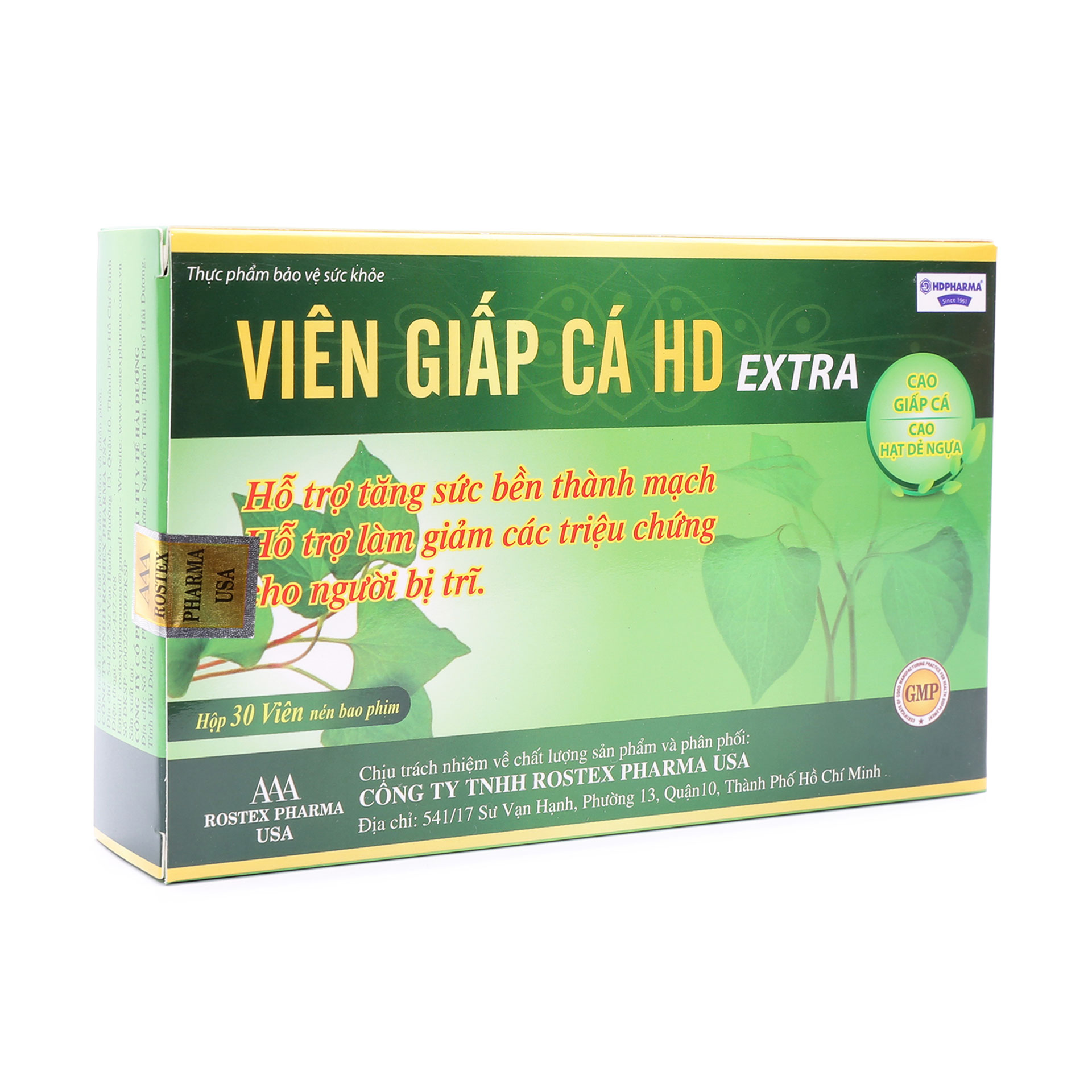 Viên giấp cá hd extra giảm táo bón giảm trĩ - hộp 30 viên