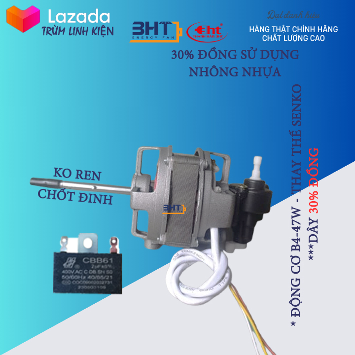 Moter B4 - 47W / 220V Thay Thế Quạt Senko - Asia