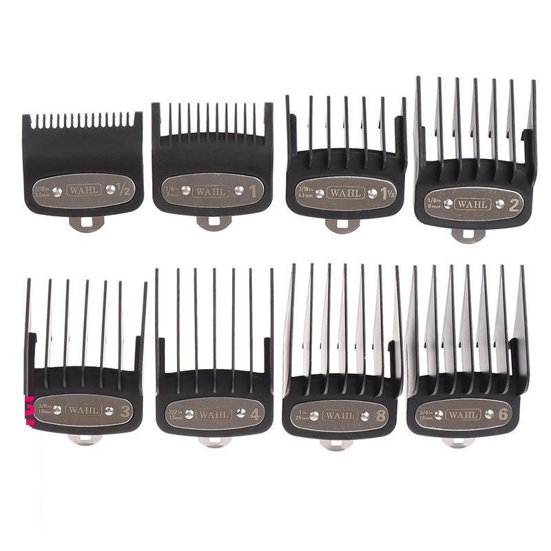 Bộ 8 cữ tông đơ gá thép wahl 1.5mm, 3mm, 4.5mm, 6mm, 9mm, 13mm, 19mm, 25mm chính hãng