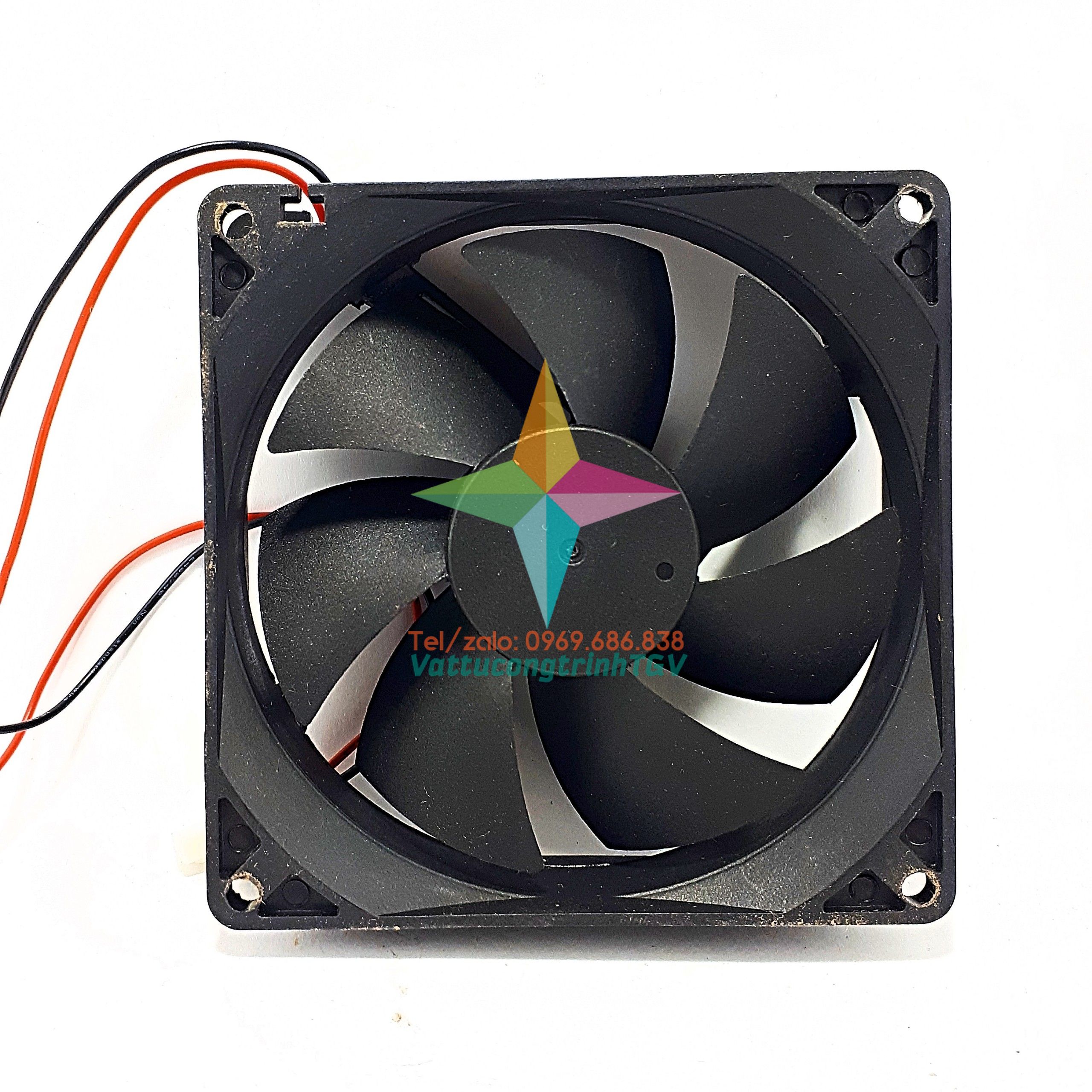 Quạt vuông tủ lạnh DC12V - 2 dây - 7 cánh