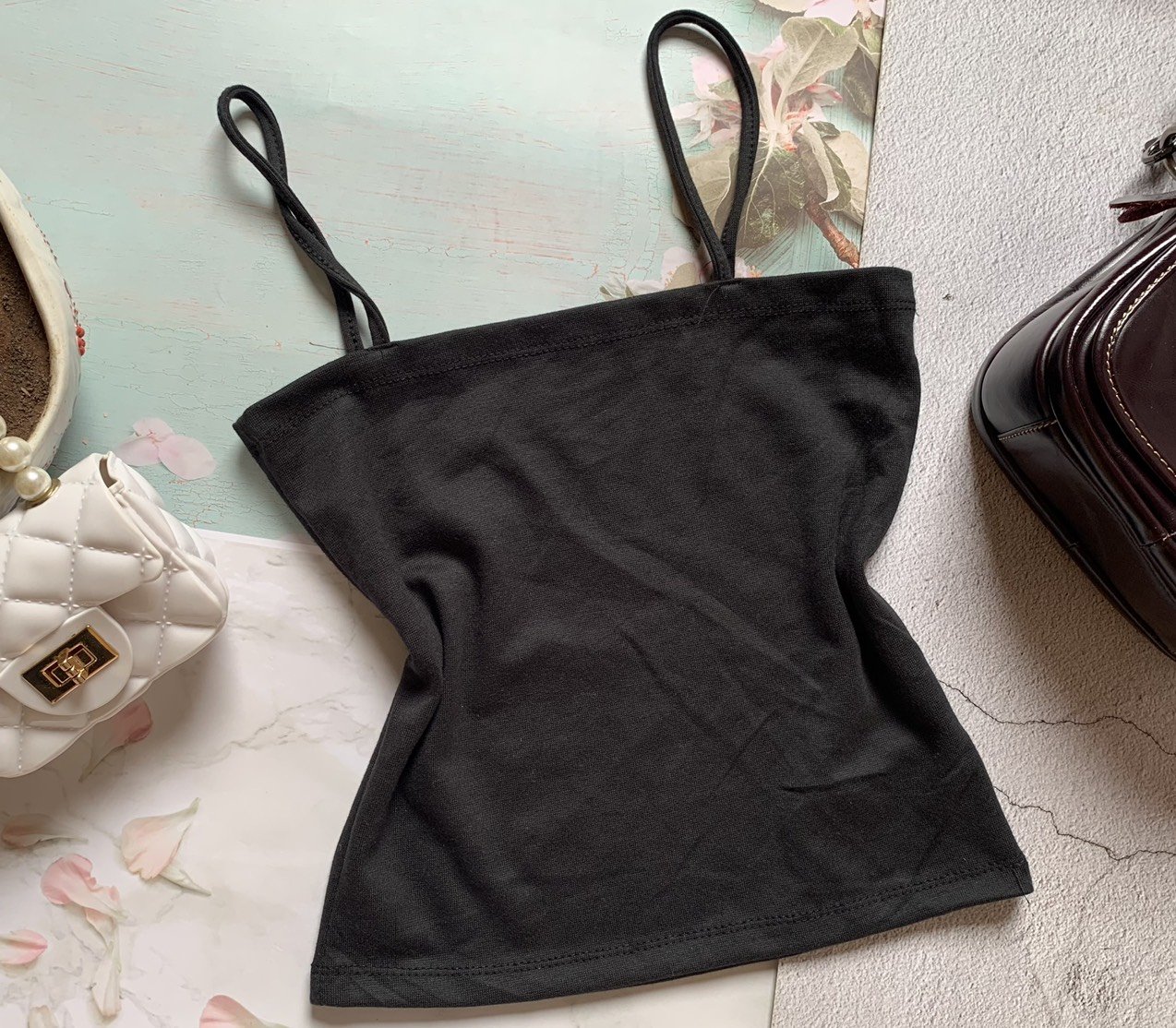 Áo 2 dây croptop áo hai dây dáng ôm dây bản to chất liệu cotton mịn mát