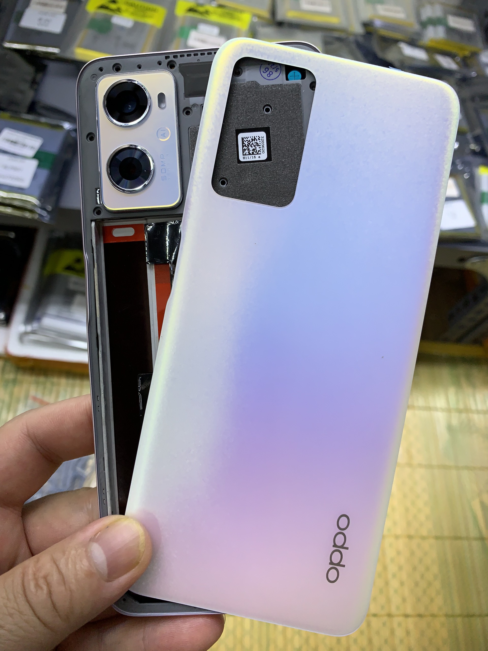 Bộ xương vỏ zin oppo a96 - 4g / kèm kính cam, phím bấm