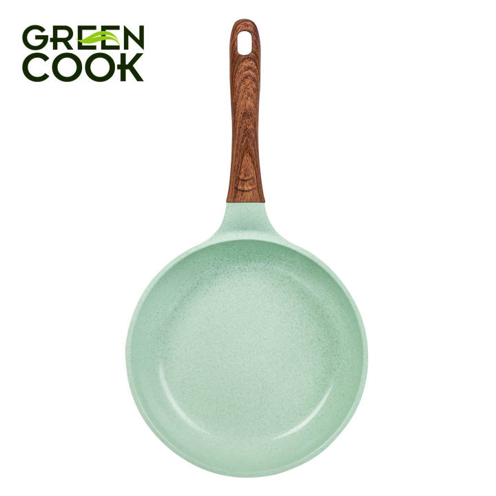 Chảo đúc đáy từ chống dính men đá ceramic xanh ngọc 20 cm Green Cook GCP06-20IH công nghệ Hàn Quốc - Hình ảnh 4
