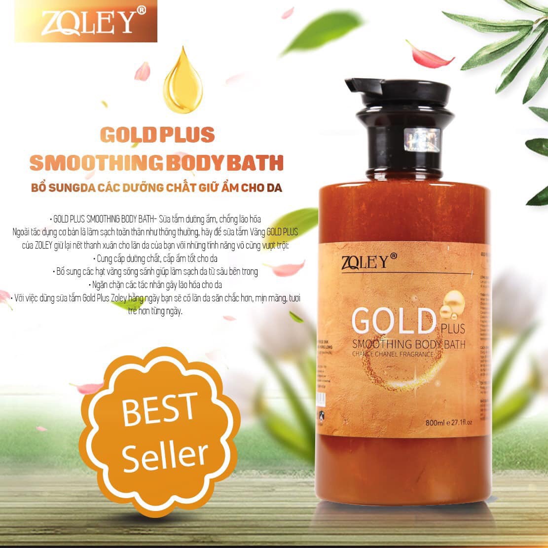 Sữa tắm GOLD PLUS Zoley 800ml - Chai Lớn
