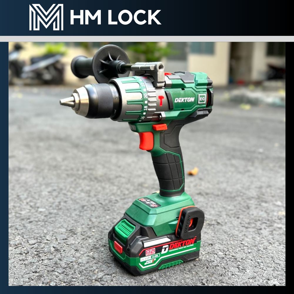 Máy khoan búa dùng pin 21v dekton 120n.m đầu jacob - m21-id13120plus- anti-kickback - hàng chính hãng