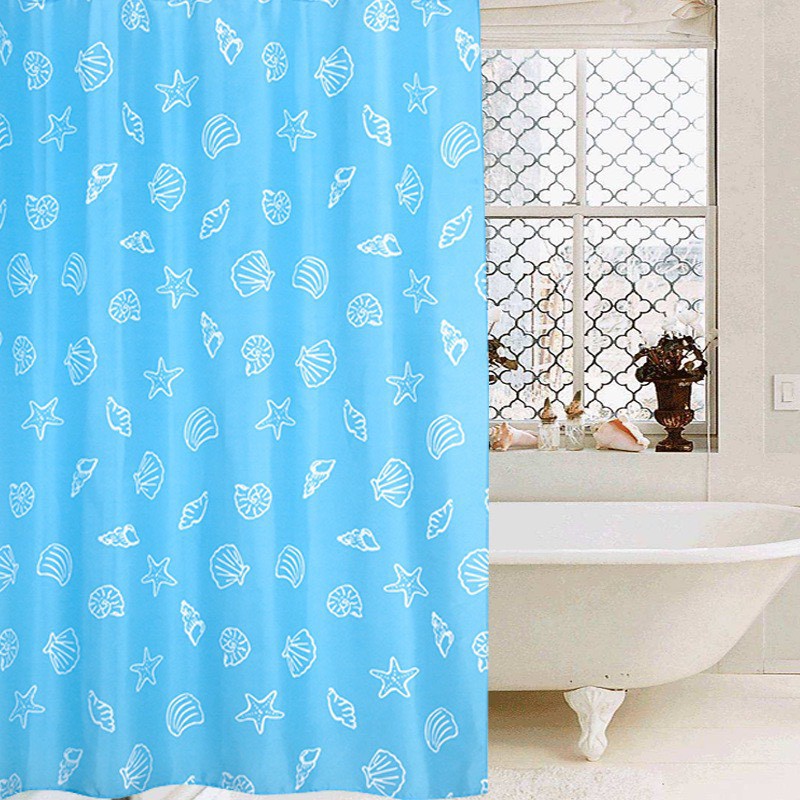 Rèm phòng tắm chống nước 180m x 180m vỏ sò xanh dương