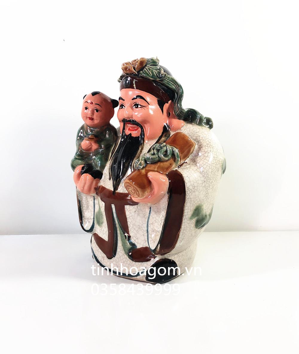 Tượng tam đa no đủ gốm sứ Bát Tràng cao 33cm