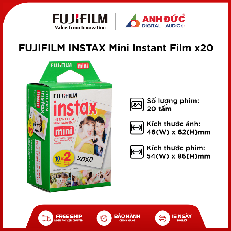Combo 3 Hộp Phim máy ảnh Fujifilm Instax ColorFilm Mini - Hàng chính hãng