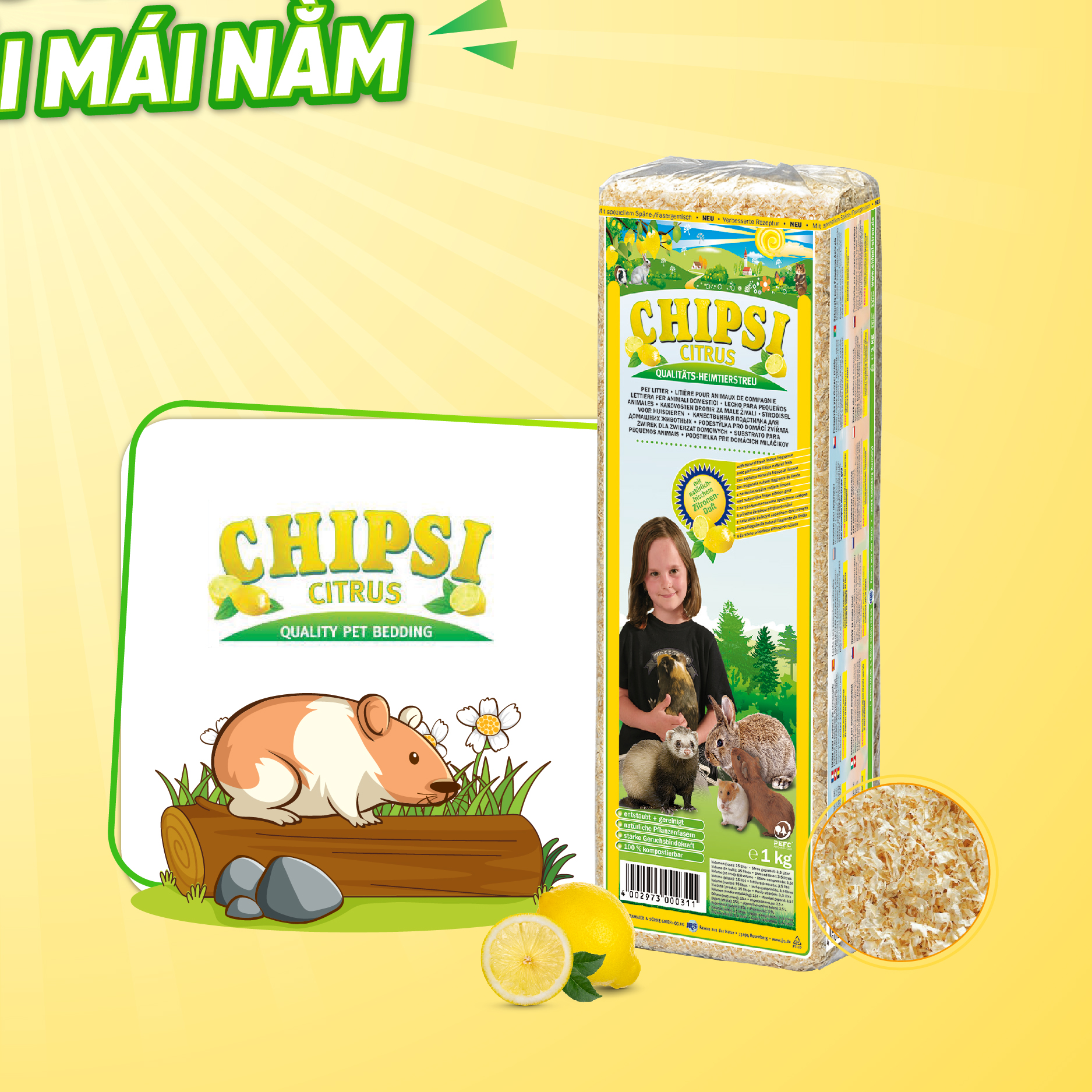 Mùn cưa Chipsi cho hamster , thỏ, bọ,sóc, nhím