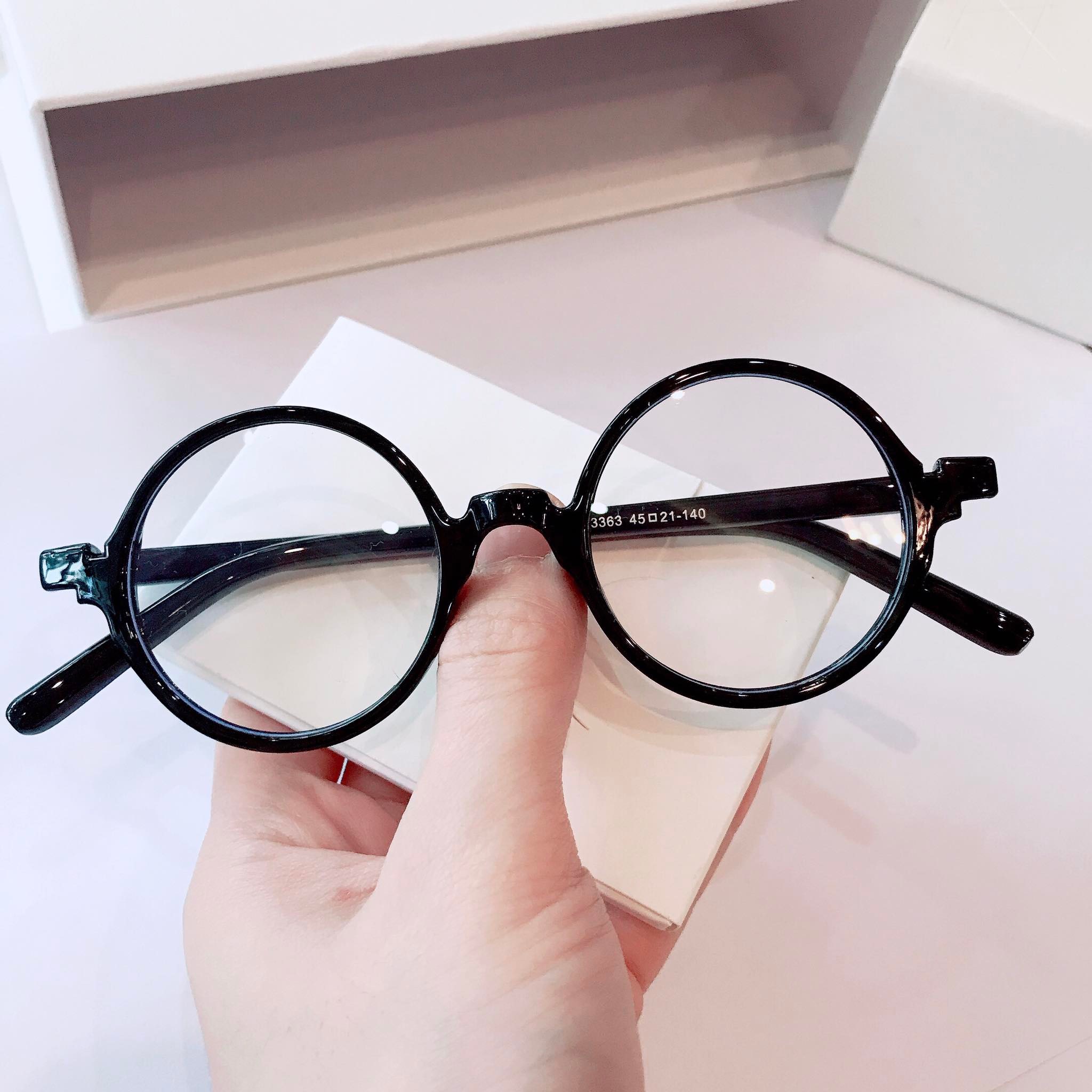 Kính Mắt Chống Ánh Sáng Xanh Mắt Tròn Nhỏ Gọng Nhựa Phong Cách Nghệ Sĩ