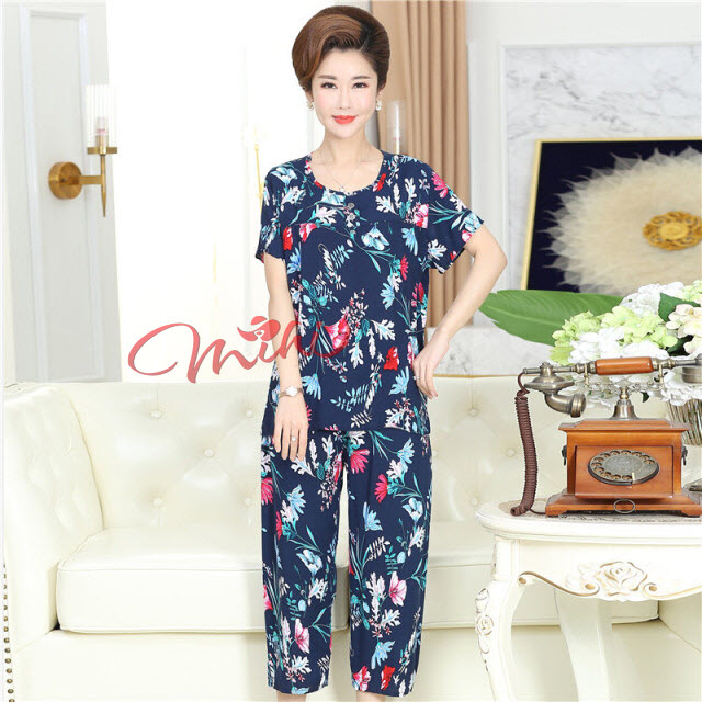 Bộ đồ trung niên nữ đẹp B72 cho mẹ, cho bà - Đồ bộ quần áo kiểu thời trang ngắn tay - Shop bộ ngủ mặc nhà mùa hè, thu đông cho người lớn tuổi, trung tuổi U40 U50 U60 U70 cao cấp, sang trọng Đẹp giá rẻ Bigsize, cho người mập