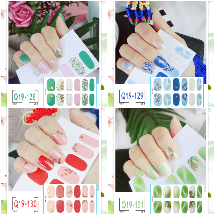 [HCM]Bộ dán móng tay nail sticker gồm 12 móng không thấm nước có độ đàn hồi tốt Phần 2 Q19