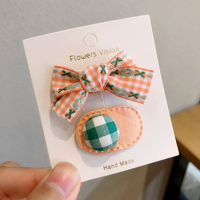 Set 2 Kẹp Tóc Nơ Hoa Cho Bé Gái