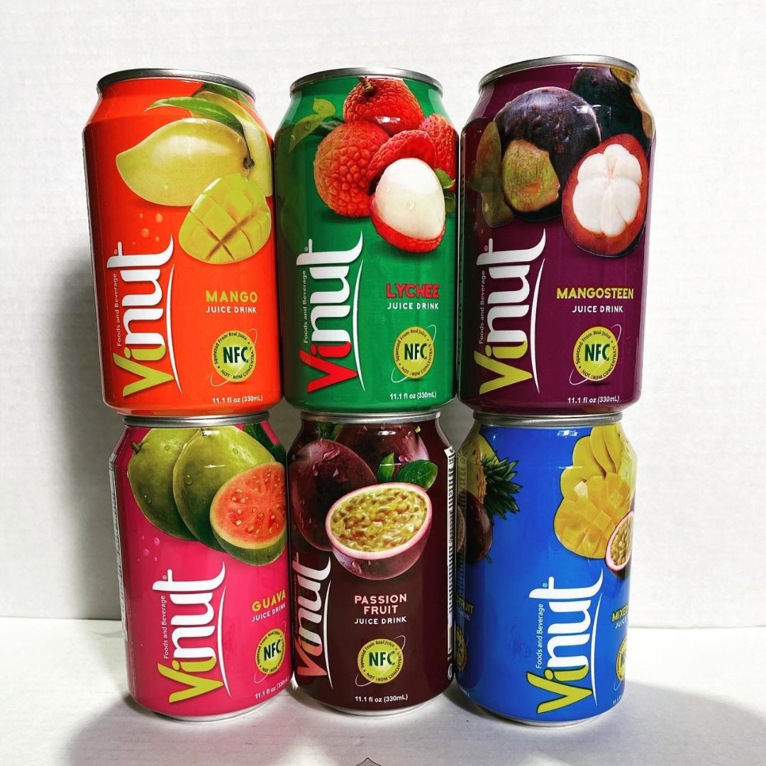 [FREE SHIP]  Lốc 06 Lon Nước Ép Chanh Dây Vinut 330ml