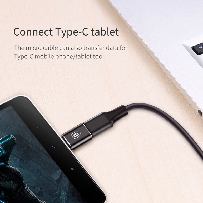 Đầu cắm chuyển đổi Baseus Micro USB sang Type-C OTG
