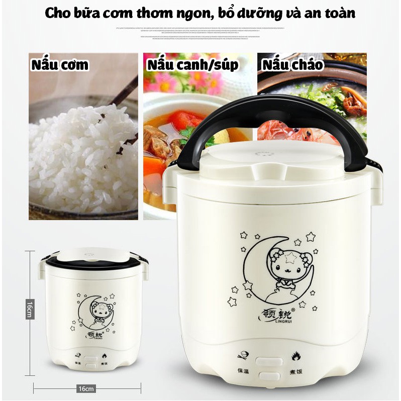 Nồi Cơm Điện Mini Đa Chức Năng 2 Ngăn