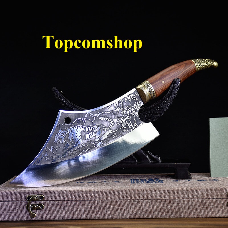 DAO - DAO BẾP - DAO THÁI CHẶT HOA VĂN HỔ DT150 HÀNG TOP.