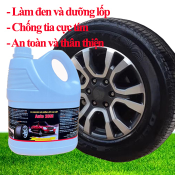 Xi đen bóng dưỡng lốp ô tô can 4 LIT
