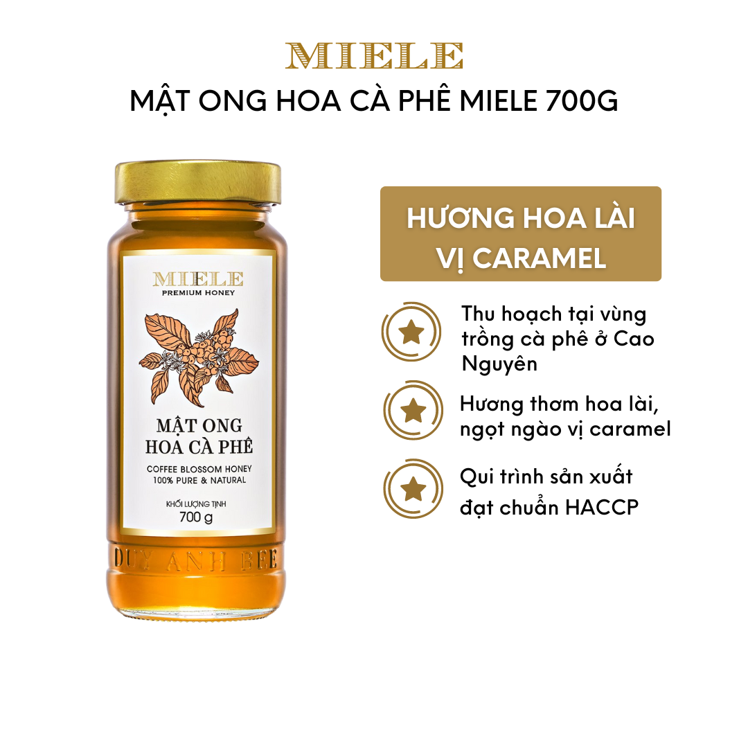 Mật Ong Hoa Cà Phê Nguyên Chất Miele 700g