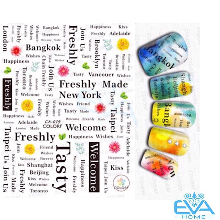 [HCM]Miếng Dán Móng Tay 3D Nail Sticker Tráng Trí Hoa Văn Hoạ Tiết Chữ Viết Alphabet CA019