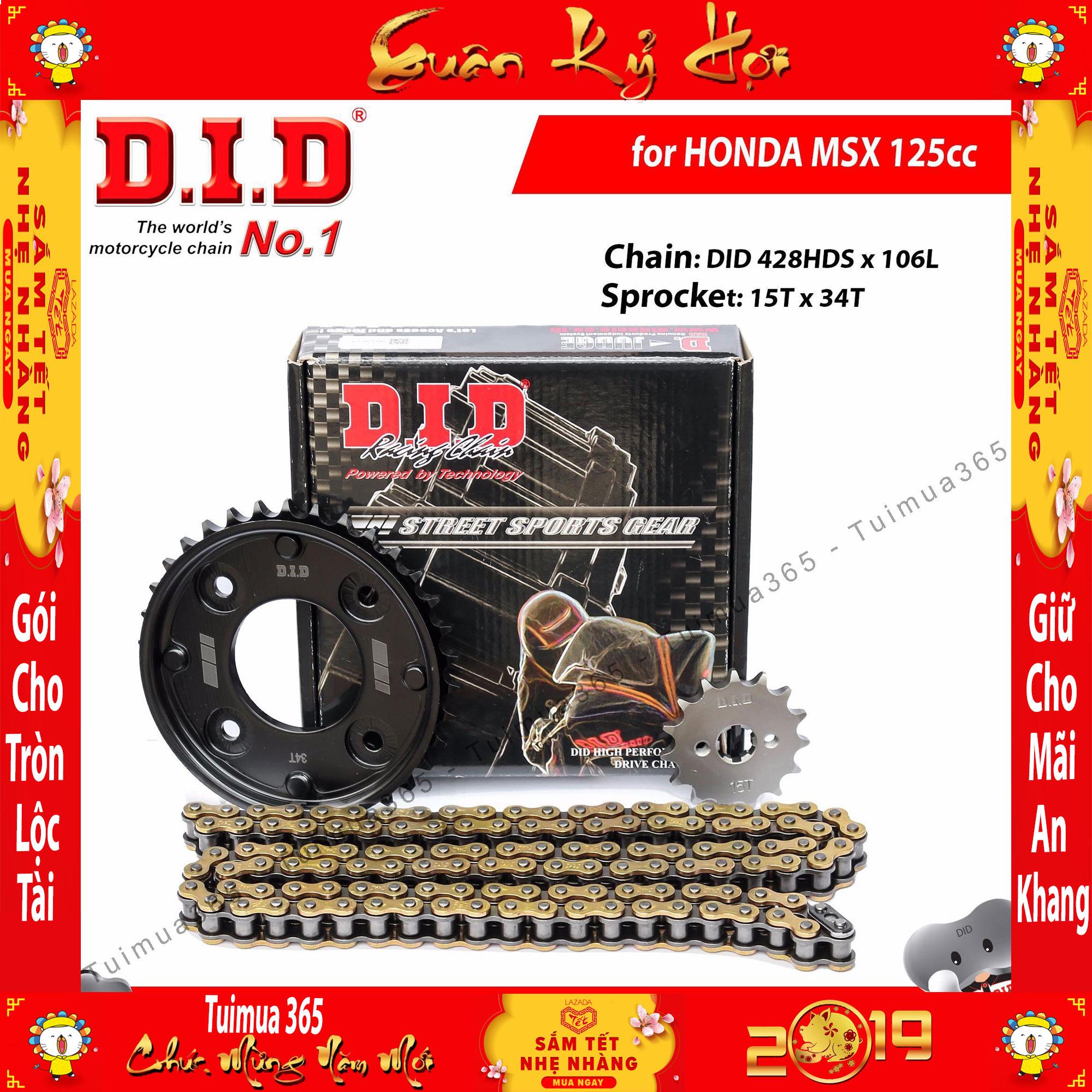 [HCM]Nhông sên dĩa DID Honda MSX – Sên vàng 10ly Cover - ( Thái Lan )