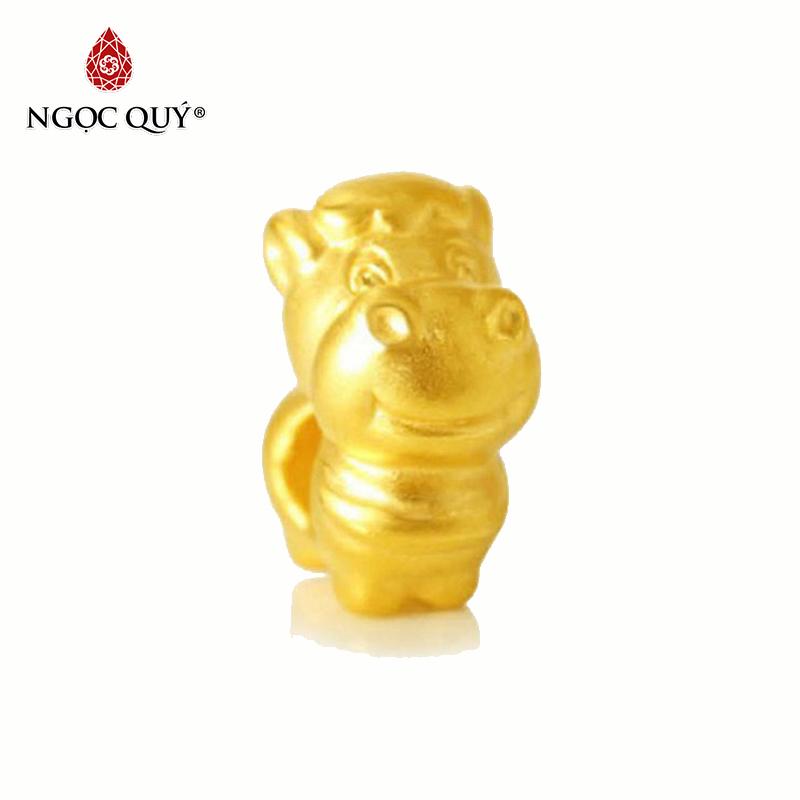 Charm bạc mạ vàng 12 con giáp xỏ ngang - Ngọc Qúy Gemstones