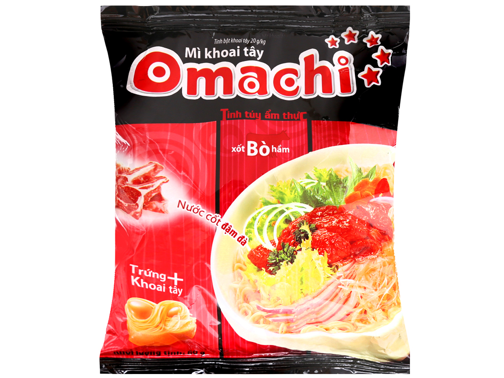 Combo 5 gói Mì khoai tây Omachi Xốt bò hầm