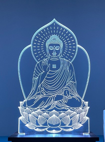 LED 3D figure Amitabha Buddha decoration room