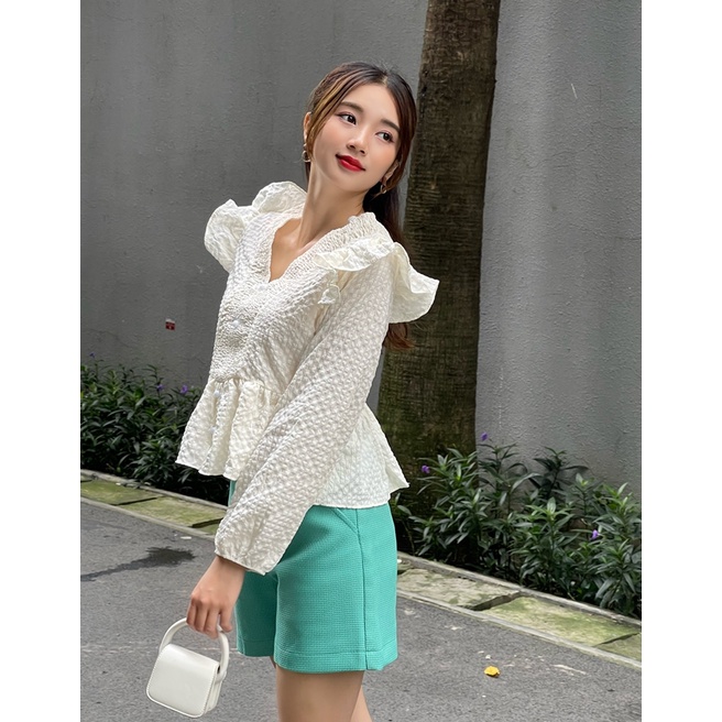 MIỀU_ÁO KIỂU CỔ V TAY DÀI SHANE