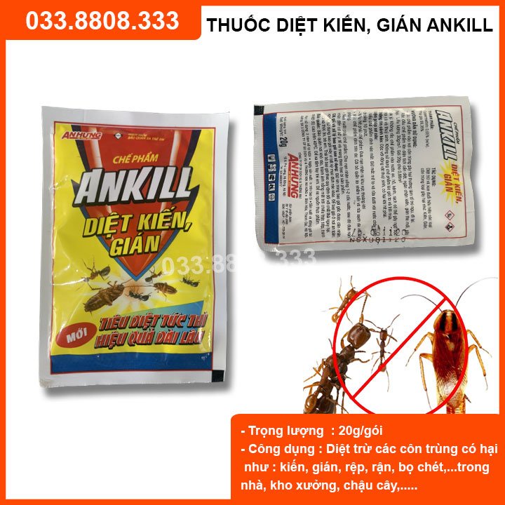 1 Gói thuốc diệt kiến AnKill , thuốc diệt gián sinh học dạng gói hiệu quả ngay khi sử dụng.