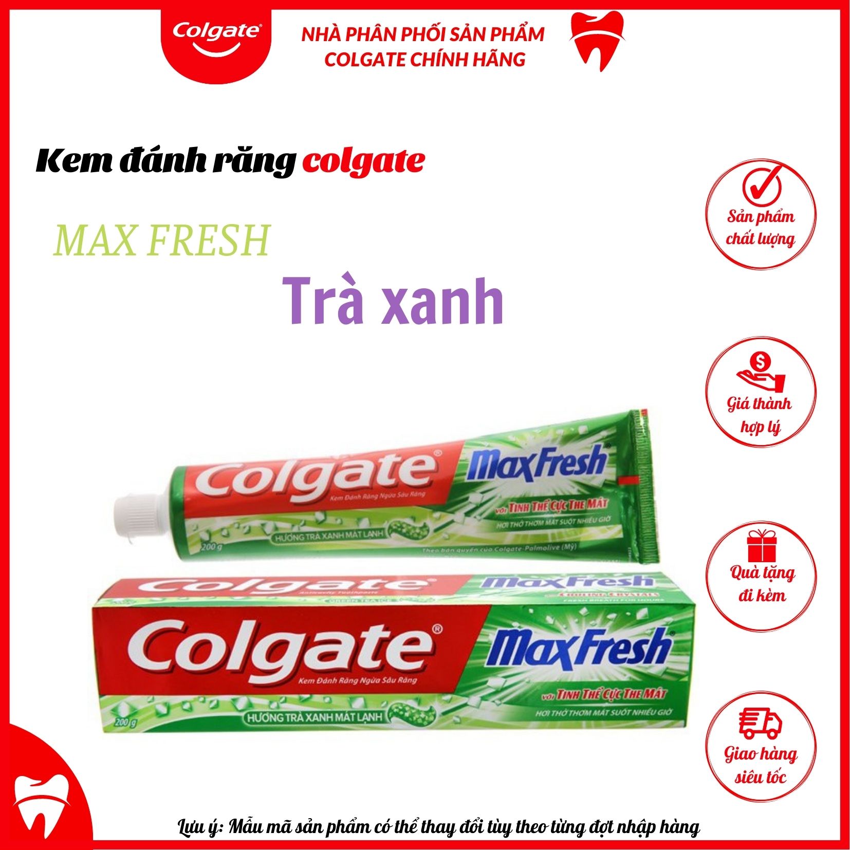 Kem đánh răng Colgate Maxfresh hương trà xanh 180g
