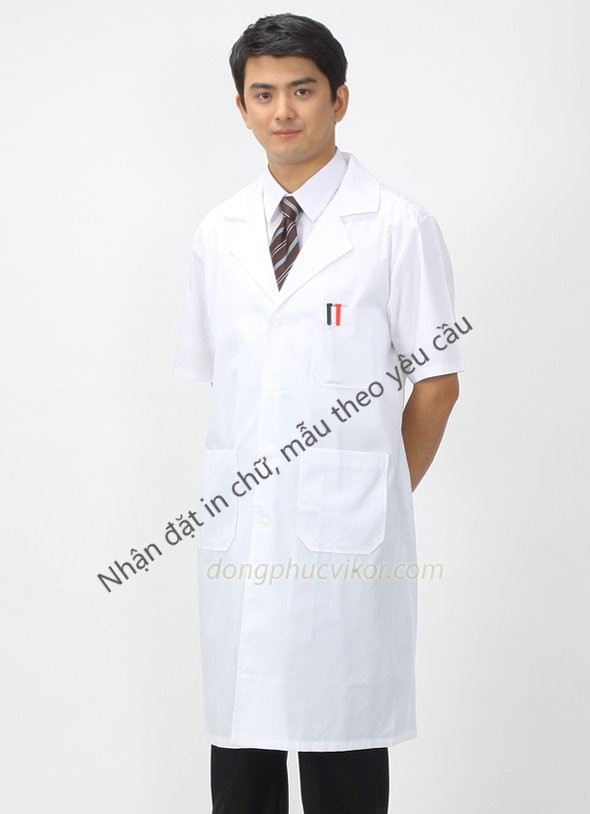 Áo blouse nữ tay cộc dáng dài cao cấp [áo blue bác sĩ, dược sĩ, phòng thí nghiệm, thẩm mỹ viện...]