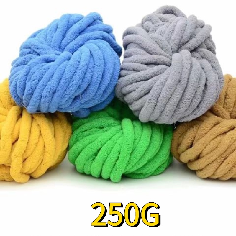 ┋﹍ Cuộn len Chenille 250gr siêu mềm mại Len Chunky Cuộn To
