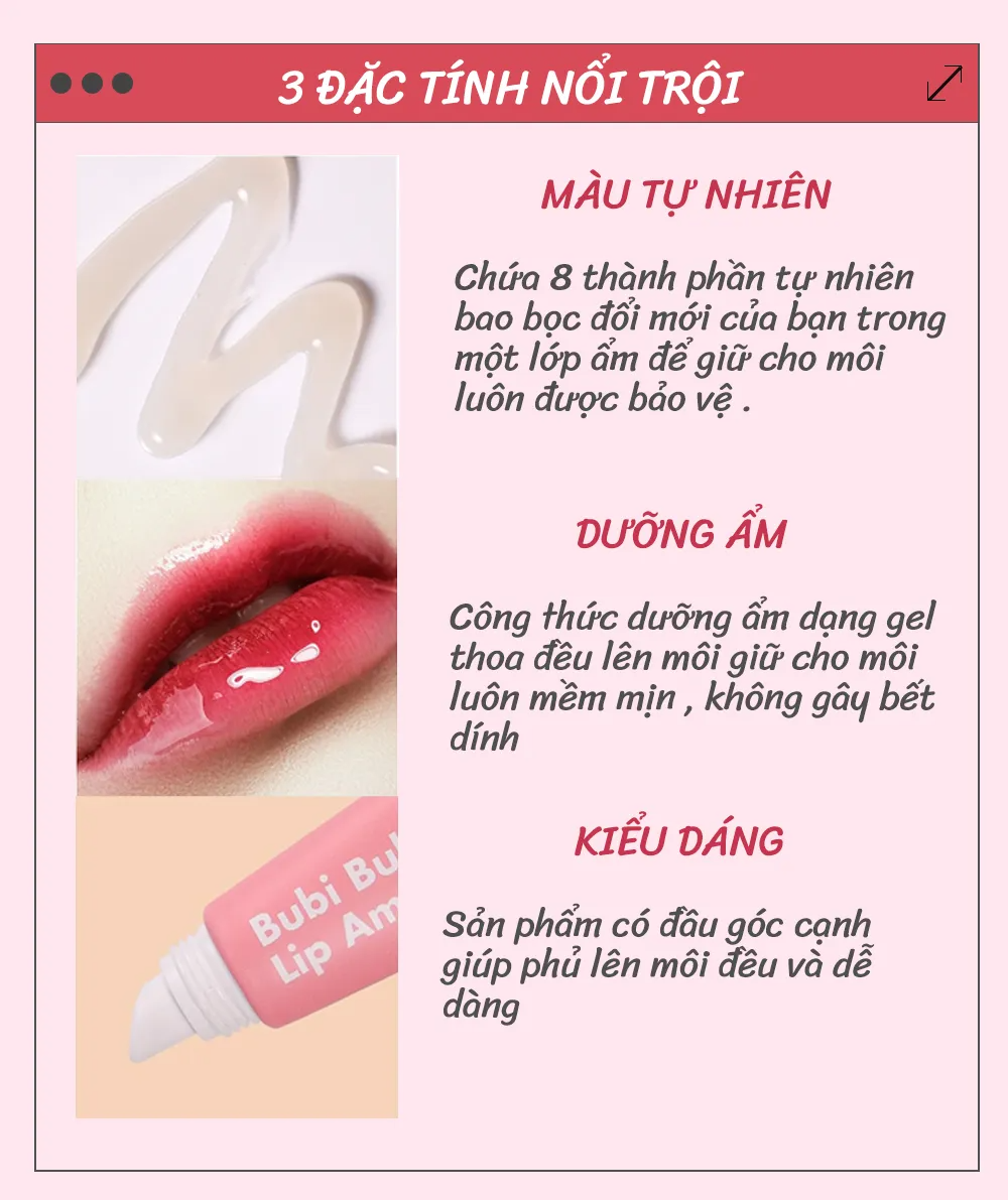 [ quà tặng không bán] Tinh chất dưỡng môi/mặt nạ ngủ môi Bubi Bubi
