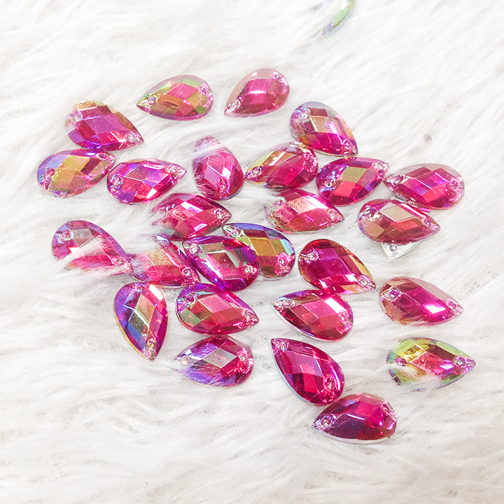 Hạt đá acrylic giọt nước 3d nhiều màu lấp lánh [GÓI 5 HẠT] đính kết áo dài áo đầm trang trí trang phục làm đồ handmade [ĐẸP]