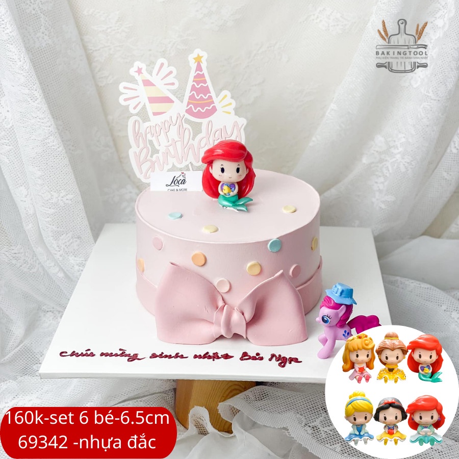 [HÀNG HOT - LOẠI 1] Trang trí bánh mô hình 6 công chúa Disney chibi