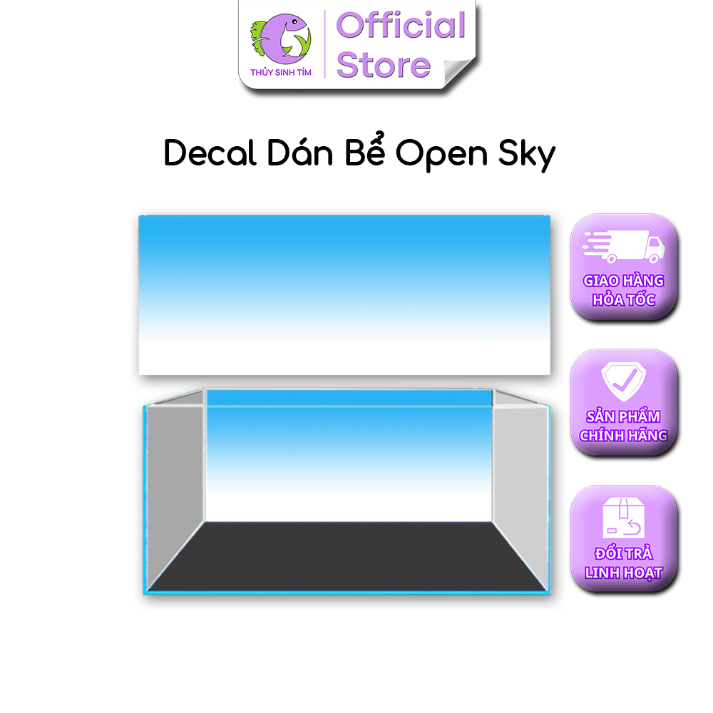 Tranh Decal Dán Bể Cá, Bể Thủy Sinh - Bầu Trời (Open Sky)