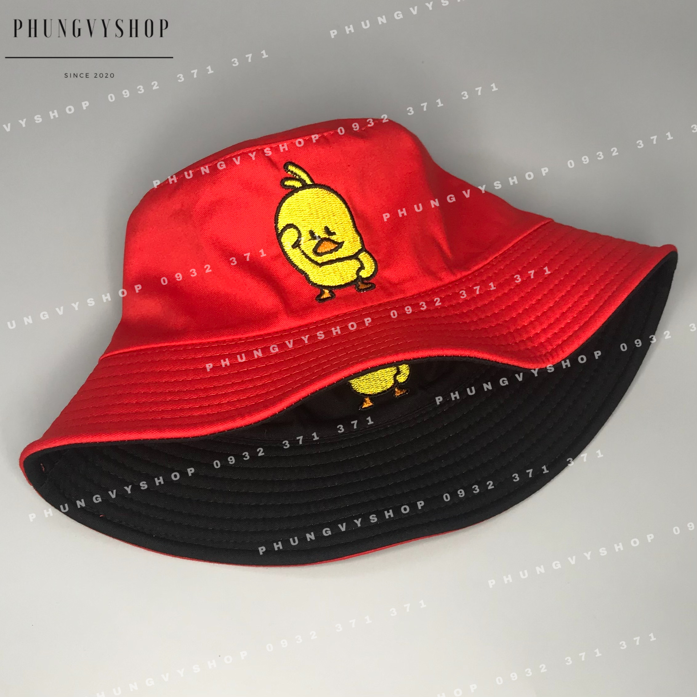 Mũ hai mặt bucket con vịt vàng- nón tai bèo