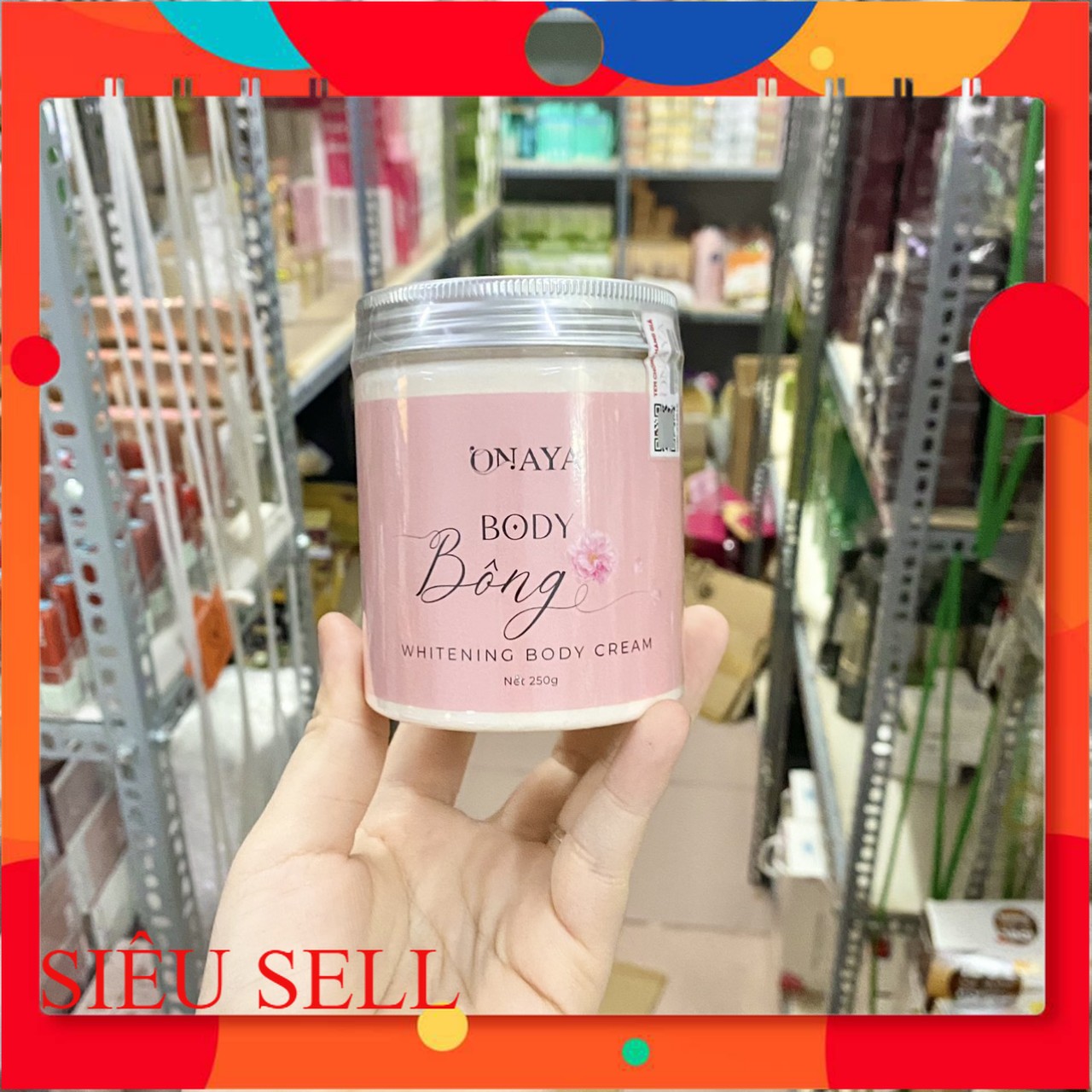 Kem Body Bông ONAYA 250g Trắng Sáng Da , Siêu Thấm, Ko Bết Rít