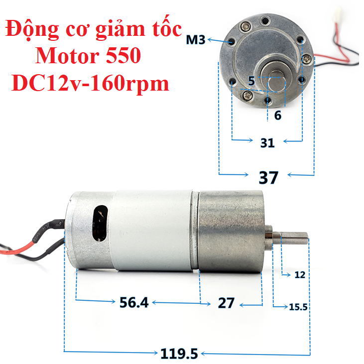 [HCM]Động cơ giảm tốc cỡ trung Motor 550 775