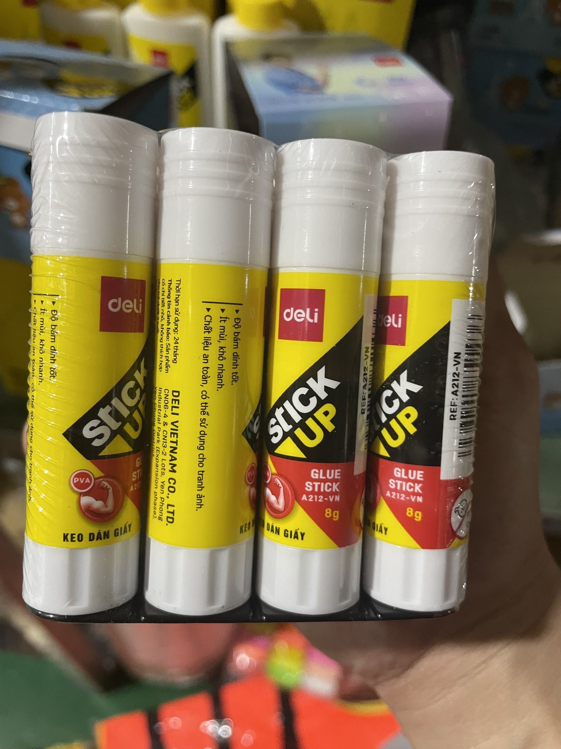 Lốc 12 Lọ Hồ khô dán giấy Deli 8G A212-VN