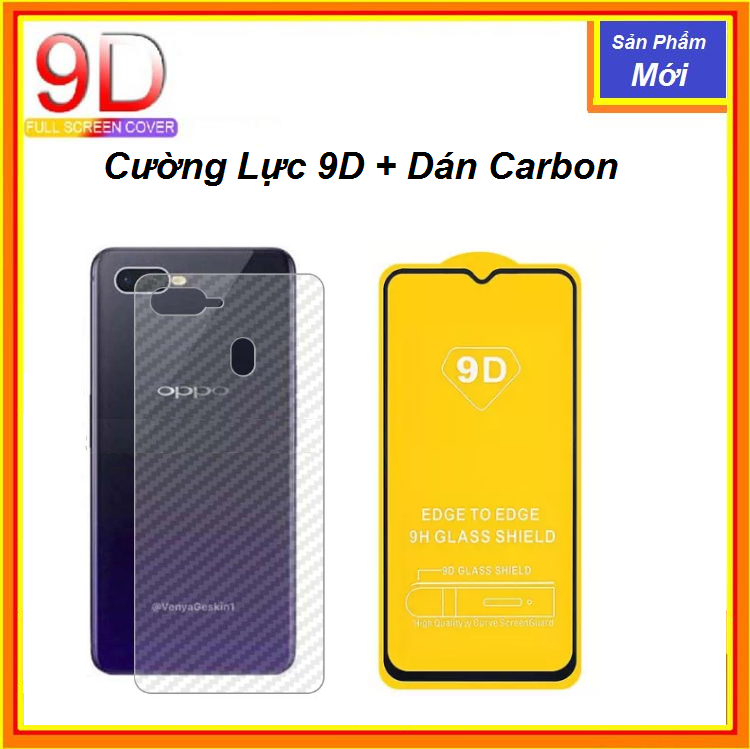 0PPO F9 Kính Cường Lực 9D Full Keo,Full Màn Hình(viền đen siêu mỏng)tặng dán cacbon mặt sau+keo hở mép