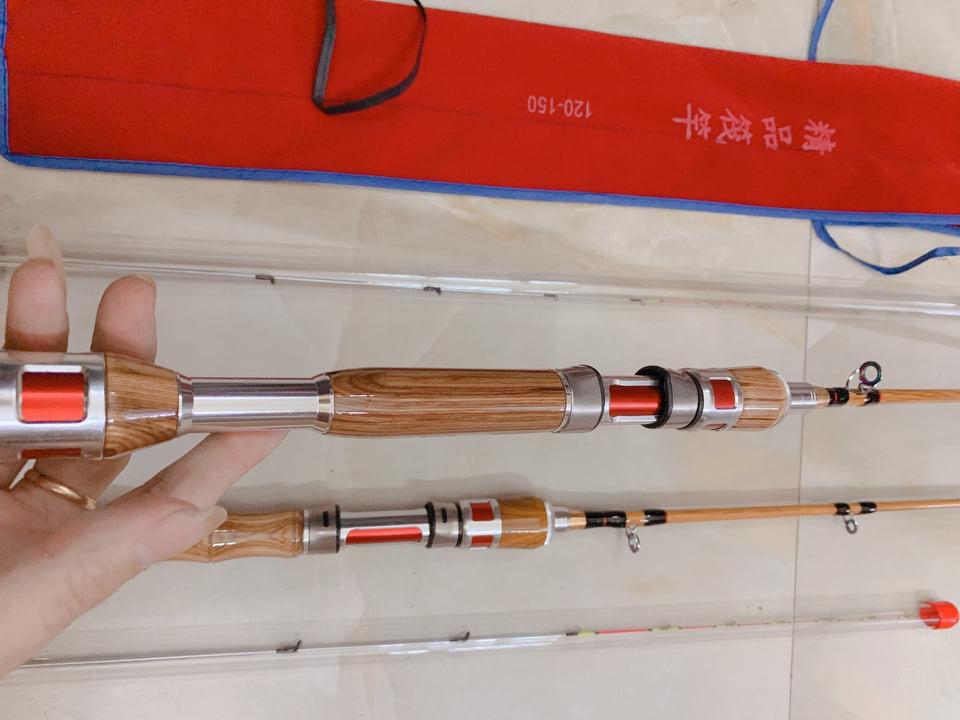 cần câu tôm cán gỗ cực đep
